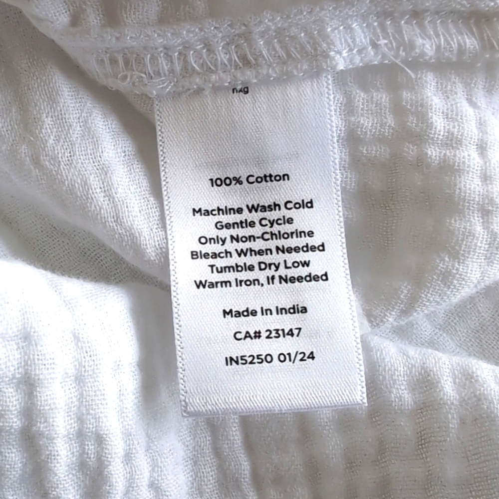 Talbots White 100% Cotton Gauze Long Sleeved Button Up Top Women's Size 1X - Picture 5 of 11